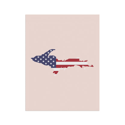 Michigan Upper Peninsula Home & Garden Flag (w/ UP USA Flag) | Champagne Pink