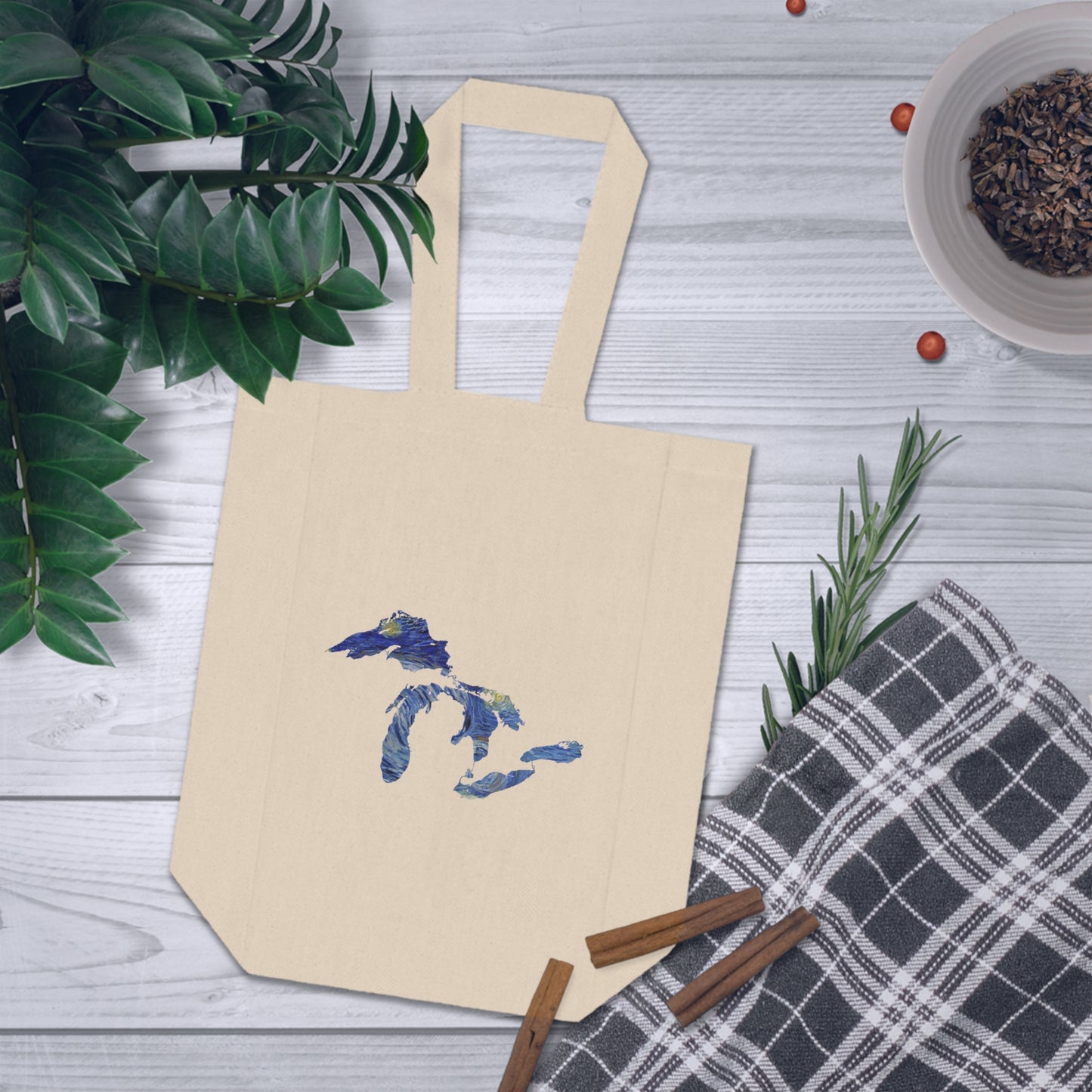 Great Lakes Double Wine Tote Bag | Starry Night Edition