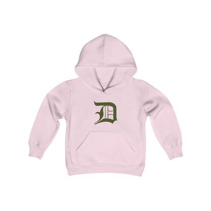 'Old English D' Hoodie (Army Green) | Unisex Youth