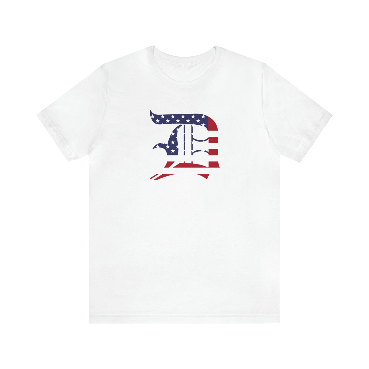 Detroit 'Old English D' T-Shirt (Patriotic Edition) | Unisex Standard