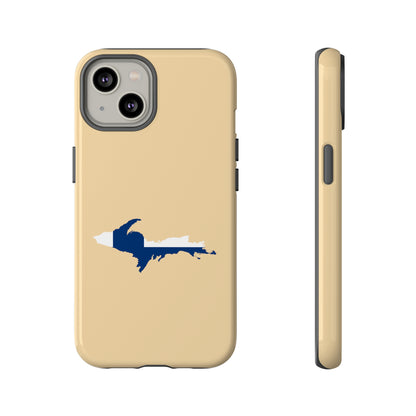 Michigan Upper Peninsula Tough Phone Case (Maple Color w/ UP Finland Flag Outline) | Apple iPhone