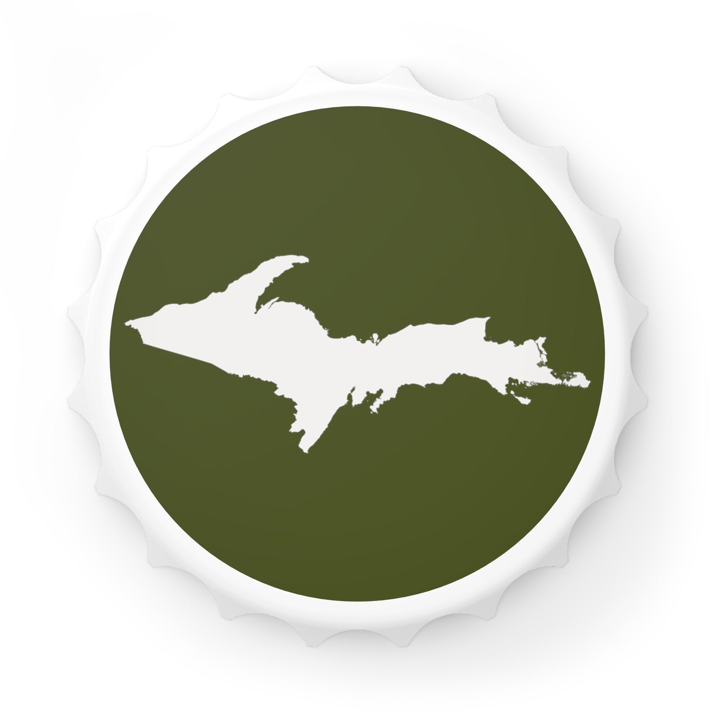 Michigan Upper Peninsula Bottle Opener (w/ UP Outline) | Army Green