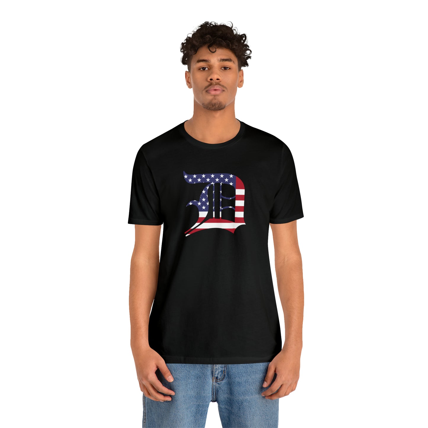 Detroit 'Old English D' T-Shirt (Patriotic Edition) | Unisex Standard