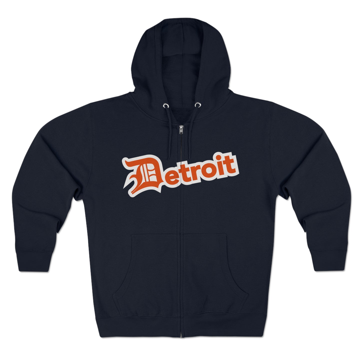 'Detroit' Hoodie (Maple Leaf Orange w/ Old English 'D') | Unisex Full Zip