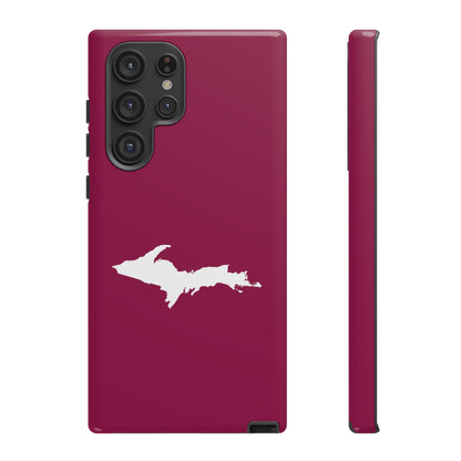 Michigan Upper Peninsula Tough Phone Case (Ruby Red w/ UP Outline) | Samsung & Pixel Android