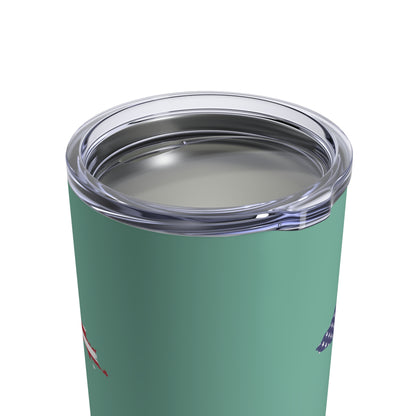 Michigan Upper Peninsula Tumbler (w/ UP USA Flag) | Metallic Mint Green - 10oz