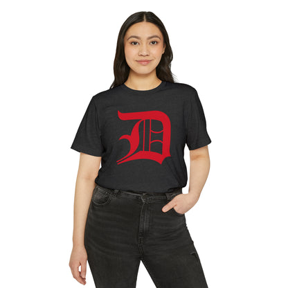 Detroit 'Old English D' T-Shirt (Aliform Red) | Unisex Recycled Organic