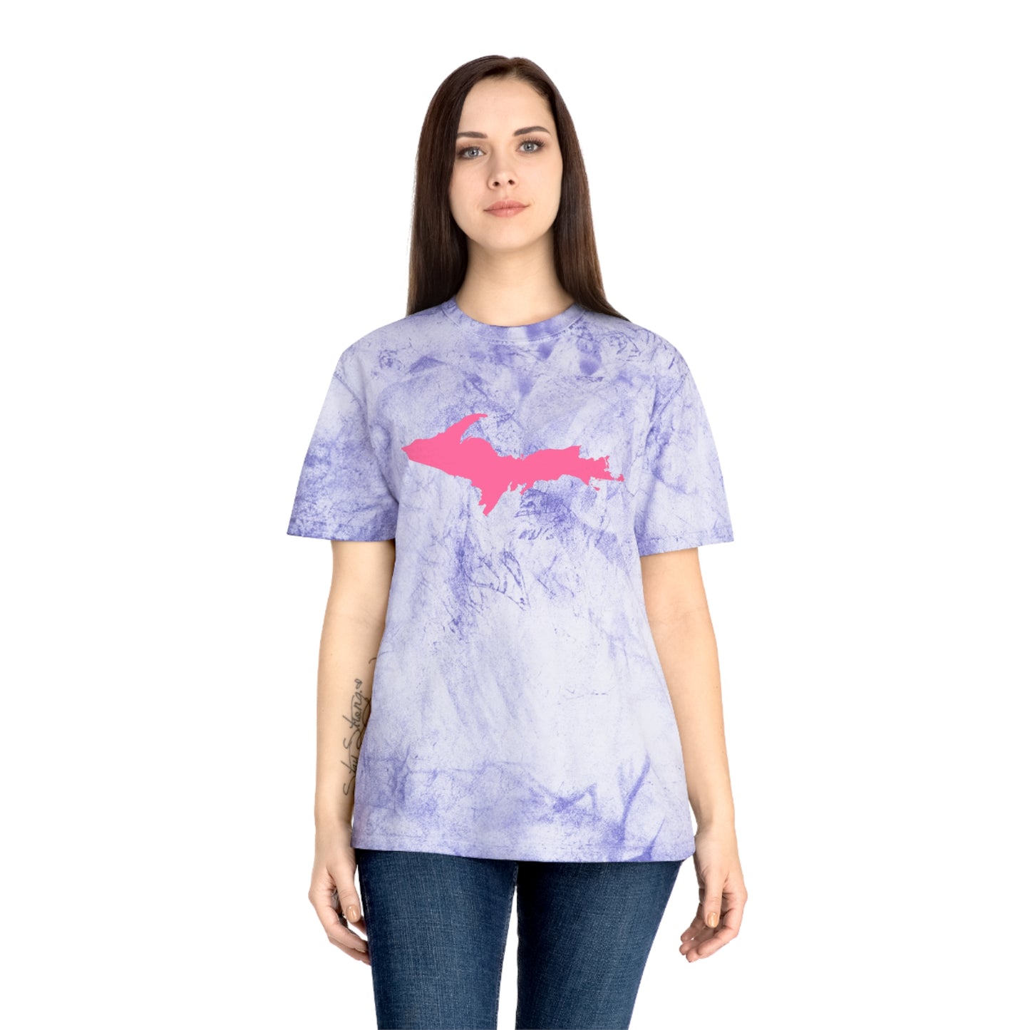 Michigan Upper Peninsula T-Shirt (w/ Pink UP Outline) | Unisex Color Blast