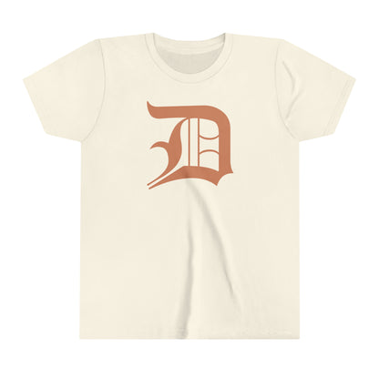 Detroit 'Old English D' T-Shirt (Copper Color) | Youth Short Sleeve