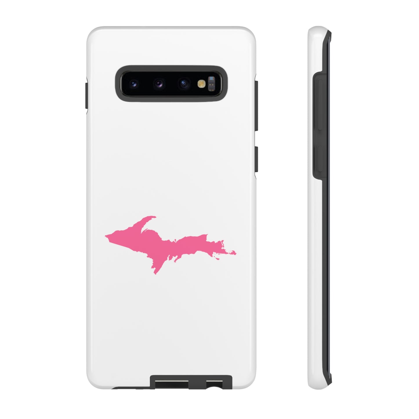 Michigan Upper Peninsula Tough Phone Case (w/ Pink UP Flag Outline) | Samsung & Pixel Android