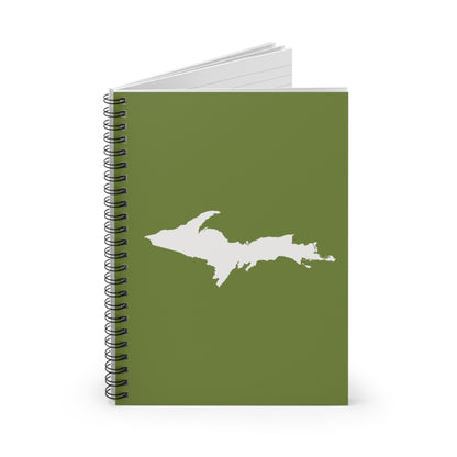 Michigan Upper Peninsula Spiral Notebook (w/ UP Outline) | Olive Green