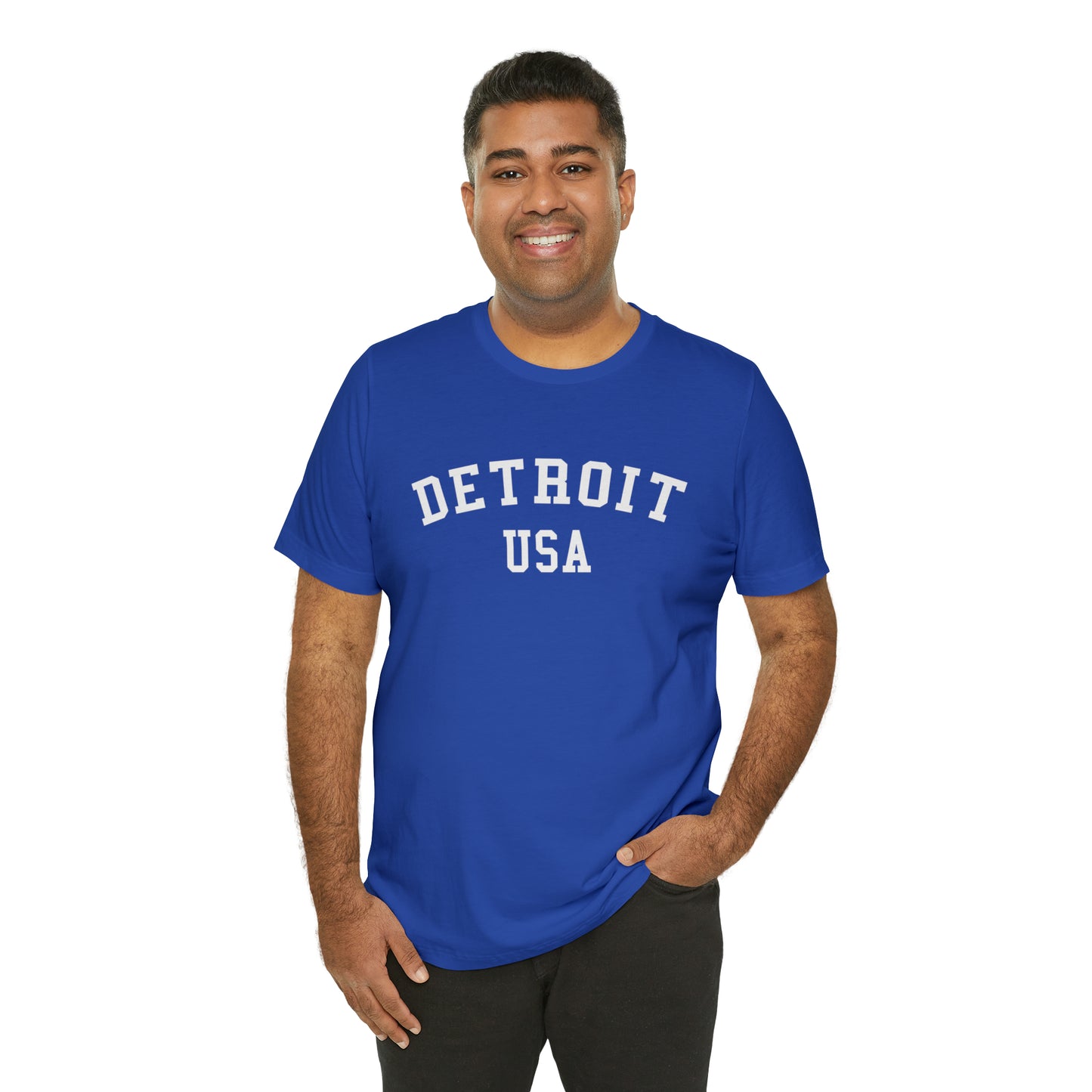 'Detroit USA' T-Shirt (Collegiate Font) | Unisex Standard