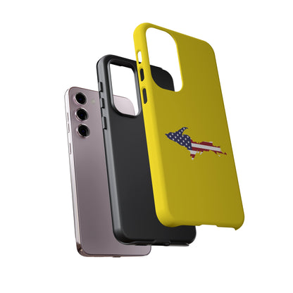 Michigan Upper Peninsula Tough Phone Case (Gadsen Yellow w/ UP USA Flag Outline) | Samsung & Pixel Android