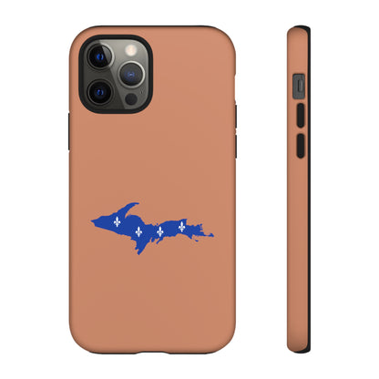 Michigan Upper Peninsula Tough Phone Case (Copper Color w/ UP Quebec Flag Outline) | Apple iPhone