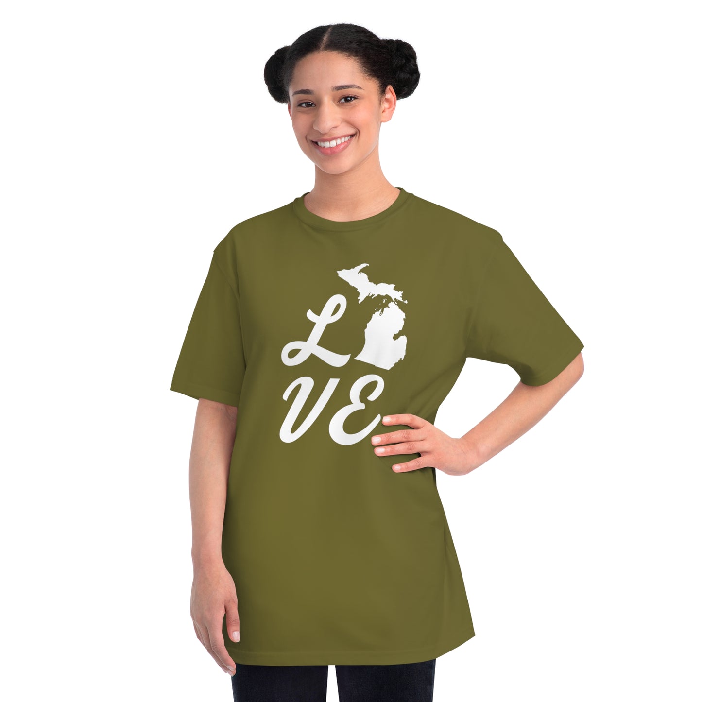 Michigan 'Love' T-Shirt (Script Font) | Unisex Organic