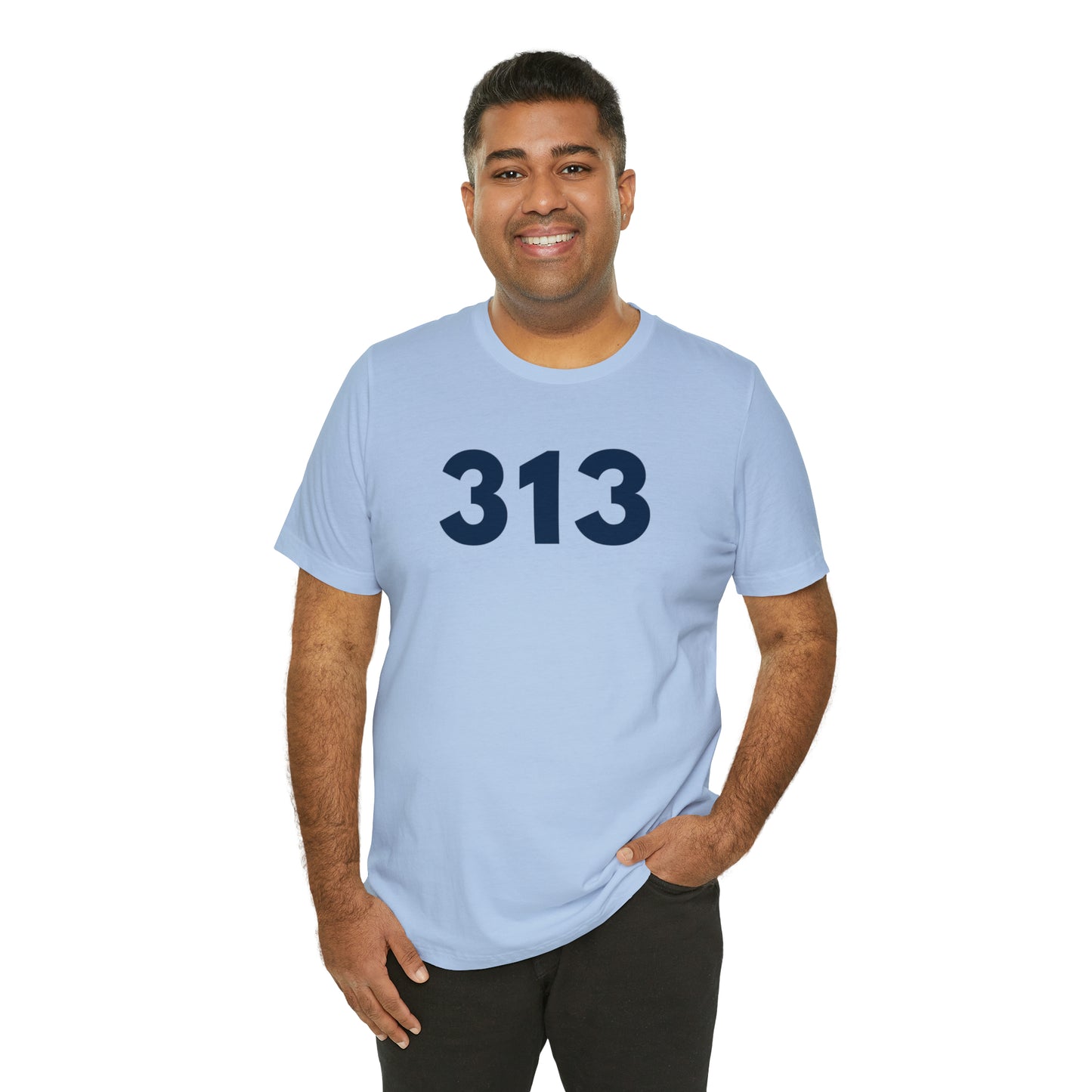 Detroit '313' T-Shirt (Geometric Sans Font) | Unisex Standard Fit