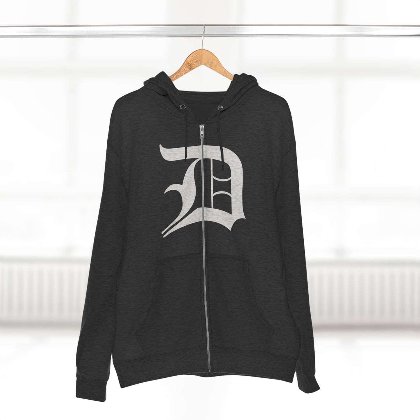 Detroit 'Old English D' Hoodie (Full-Body 'D') | Unisex Full Zip