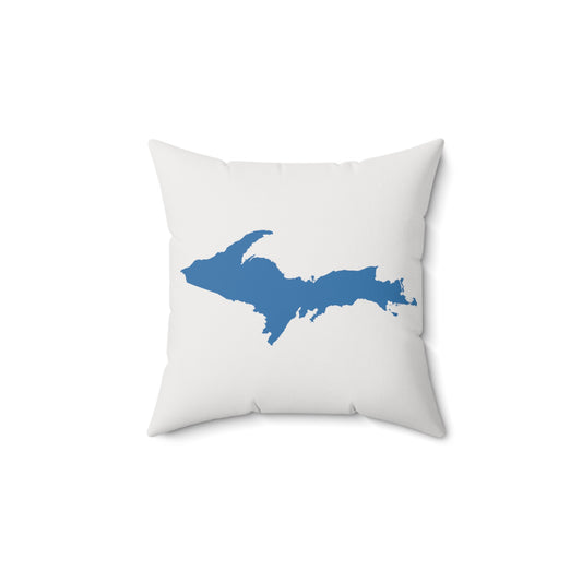 Michigan Upper Peninsula Accent Pillow (w/ UP Outline) | Birch Bark White