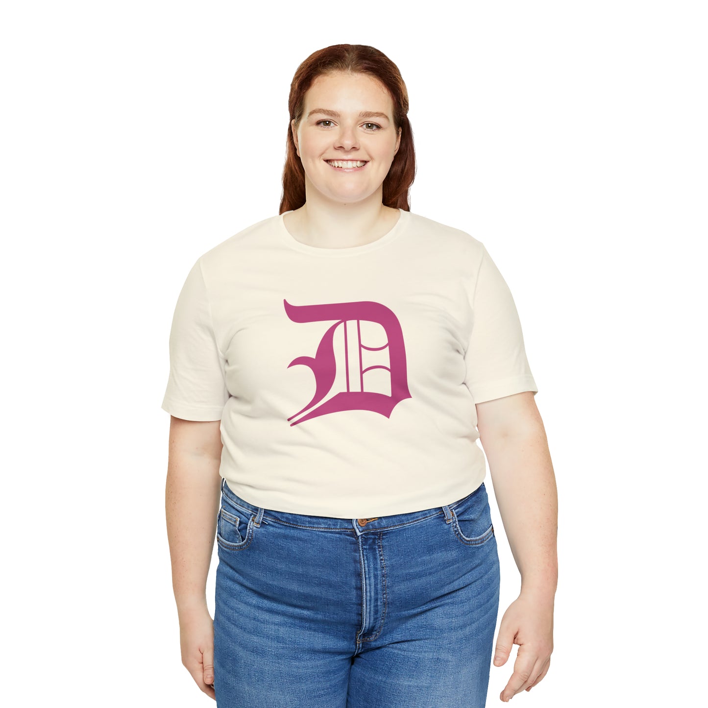 Detroit 'Old English D' T-Shirt (Apple Blossom Pink) | Unisex Standard