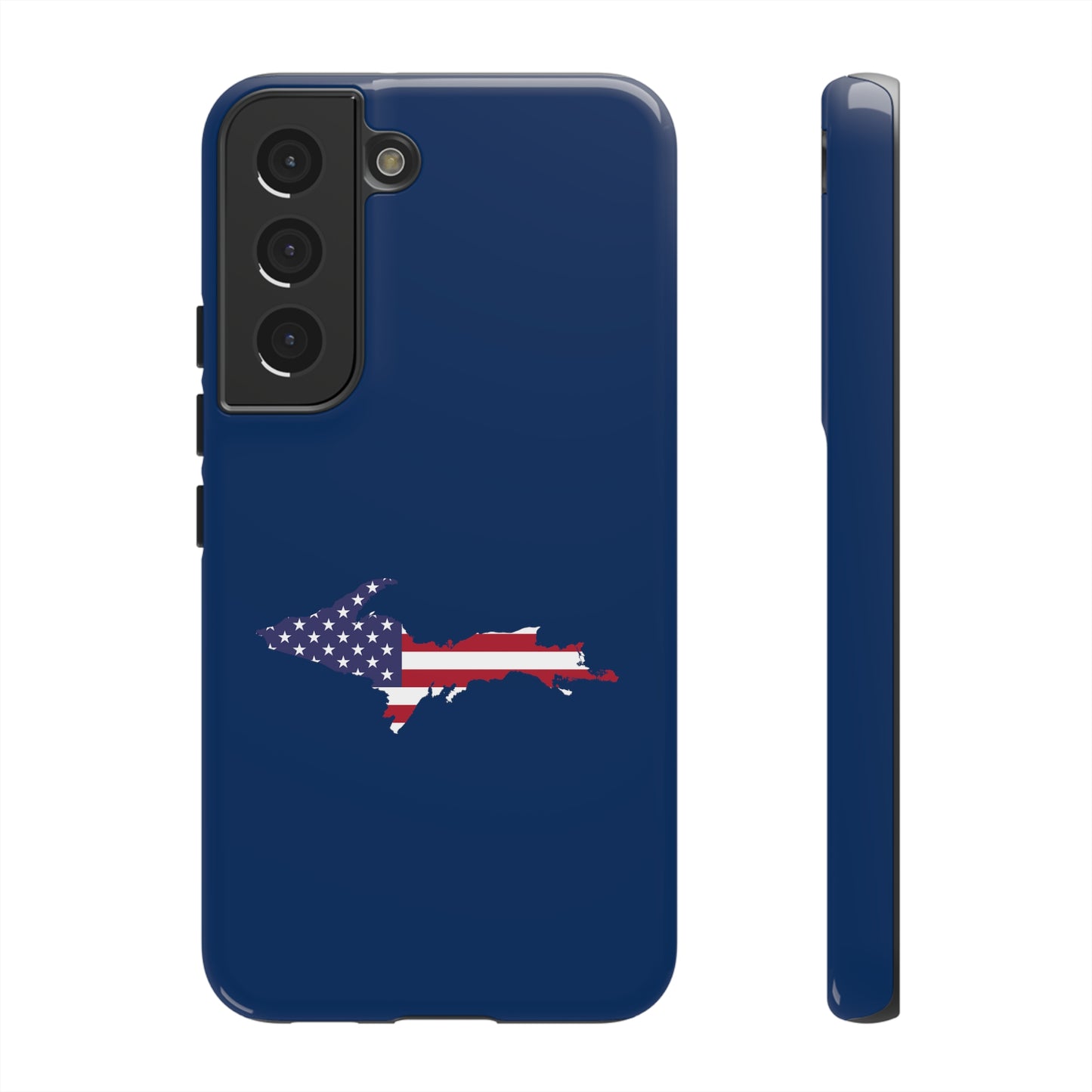 Michigan Upper Peninsula Tough Phone Case (Old Glory Blue w/ UP USA Flag Outline) | Samsung & Pixel Android