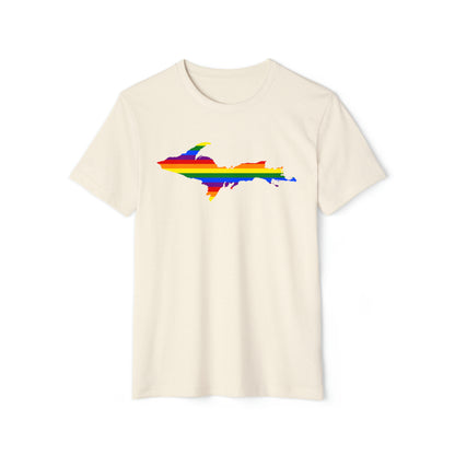 Michigan Upper Peninsula T-Shirt (w/ UP Rainbow Pride Flag) | Unisex Recycled Organic