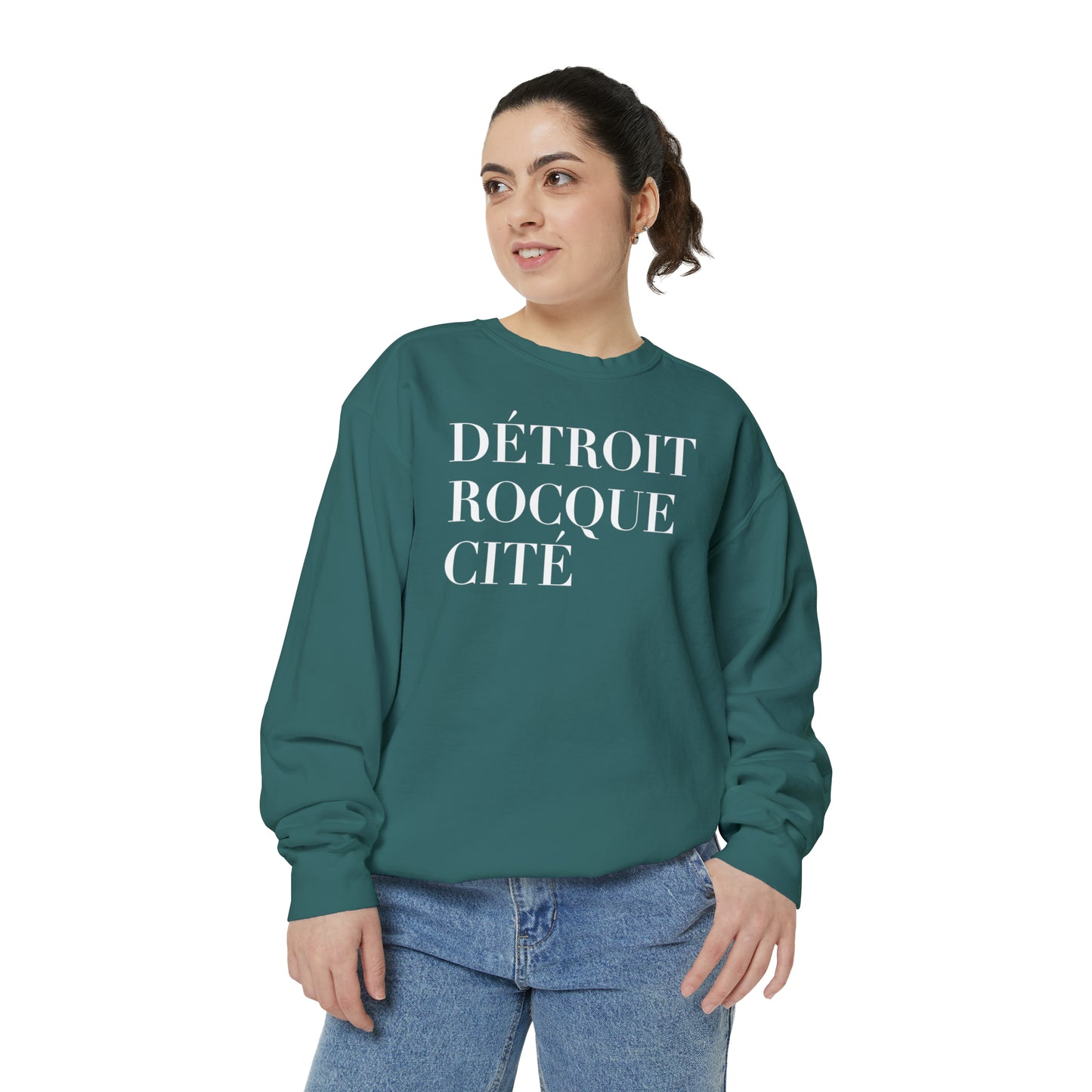 'Détroit Rocque Cité' Sweatshirt | Unisex Garment Dyed