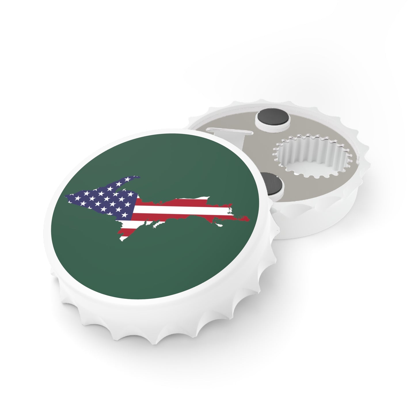 Michigan Upper Peninsula Bottle Opener (w/ UP USA Flag ) | Ginger Ale Green