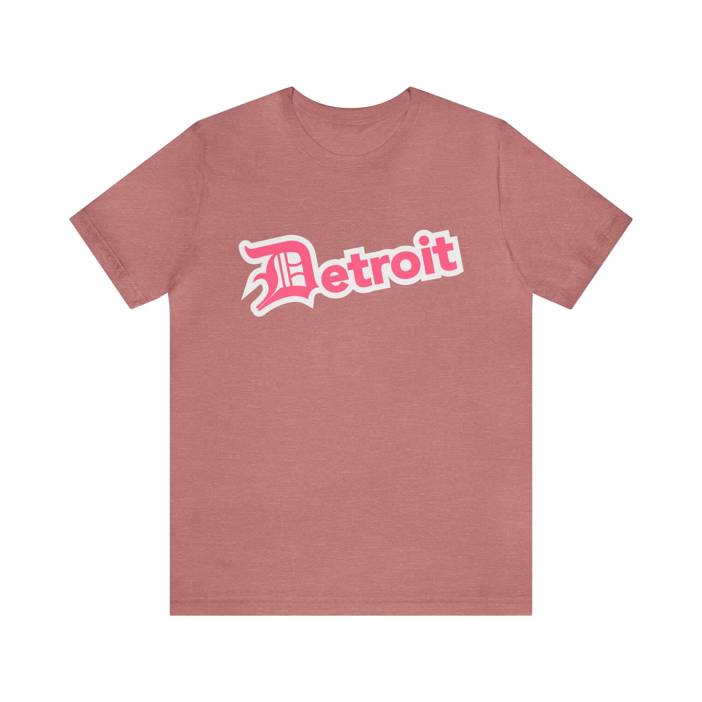 'Detroit' T-Shirt (Rhodochrosite Pink w/ Old English 'D') | Unisex Standard