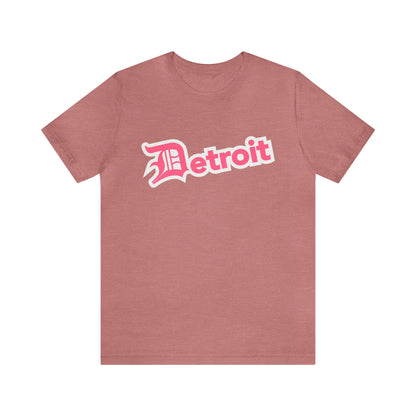 'Detroit' T-Shirt (Rhodochrosite Pink w/ Old English 'D') | Unisex Standard