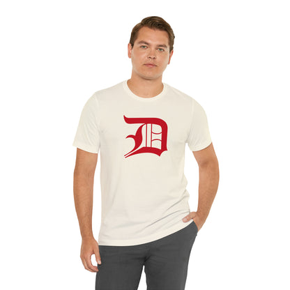 Detroit 'Old English D' T-Shirt (Aliform Red) | Unisex Standard