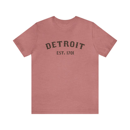 'Detroit EST. 1701' T-Shirt (Hickory Ballpark Font) | Unisex Standard