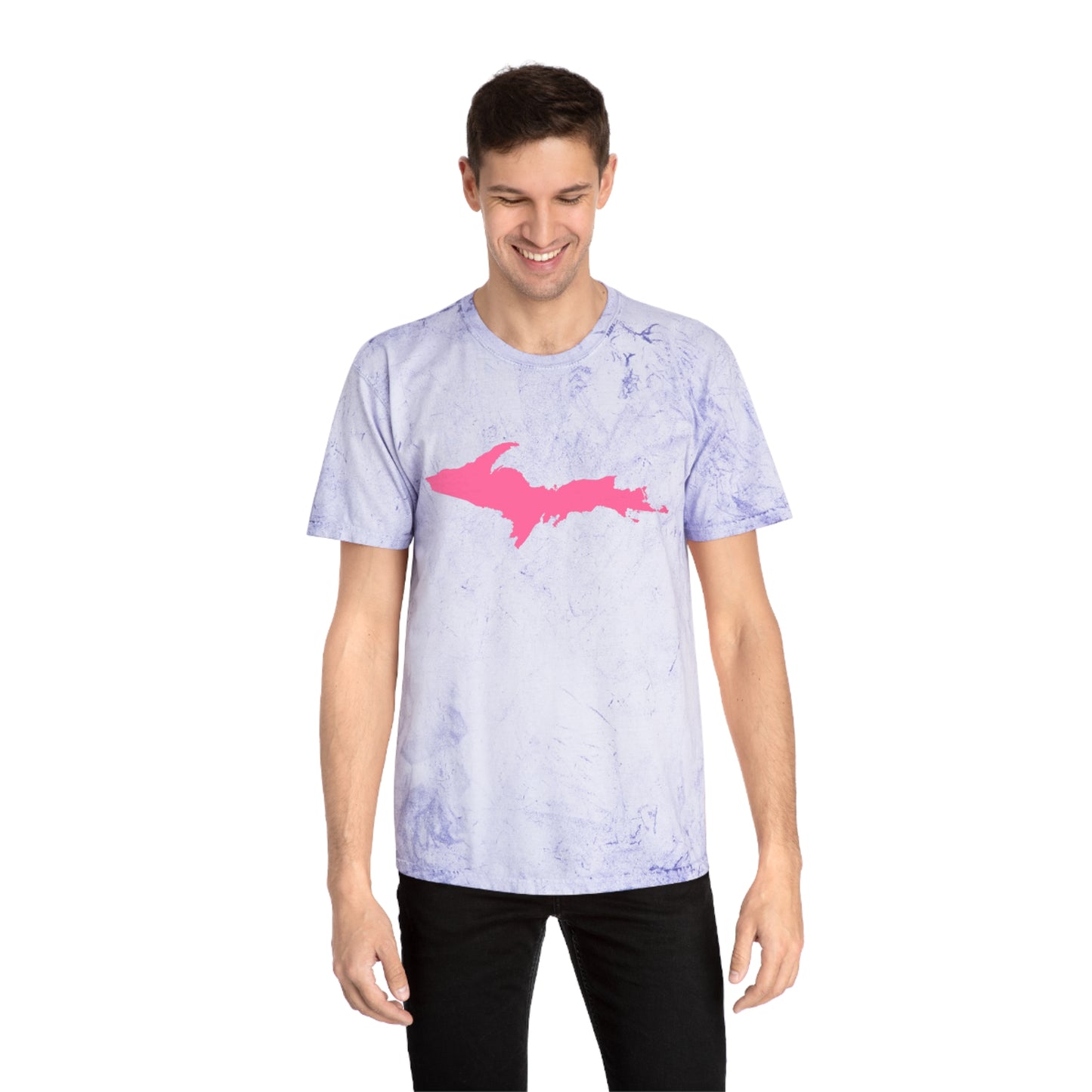 Michigan Upper Peninsula T-Shirt (w/ Pink UP Outline) | Unisex Color Blast