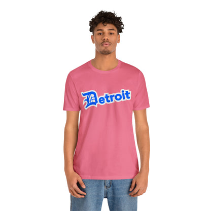 'Detroit' T-Shirt (MotorTown Blue w/ Old English 'D') | Unisex Standard