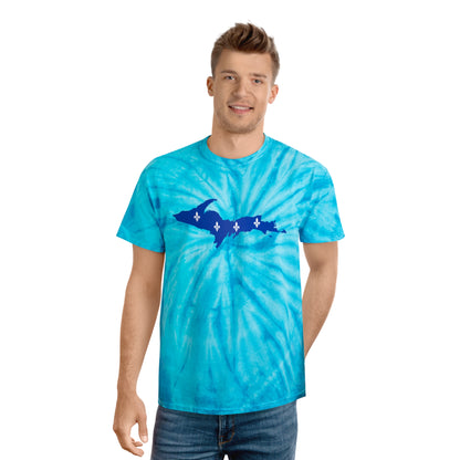 Michigan Upper Peninsula Tie-Dye T-Shirt (w/ UP Quebec Flag) | Unisex Cyclone