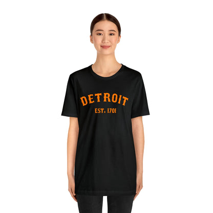 Detroit EST. 1701' T-Shirt (Orange Ballpark Font) | Unisex Standard