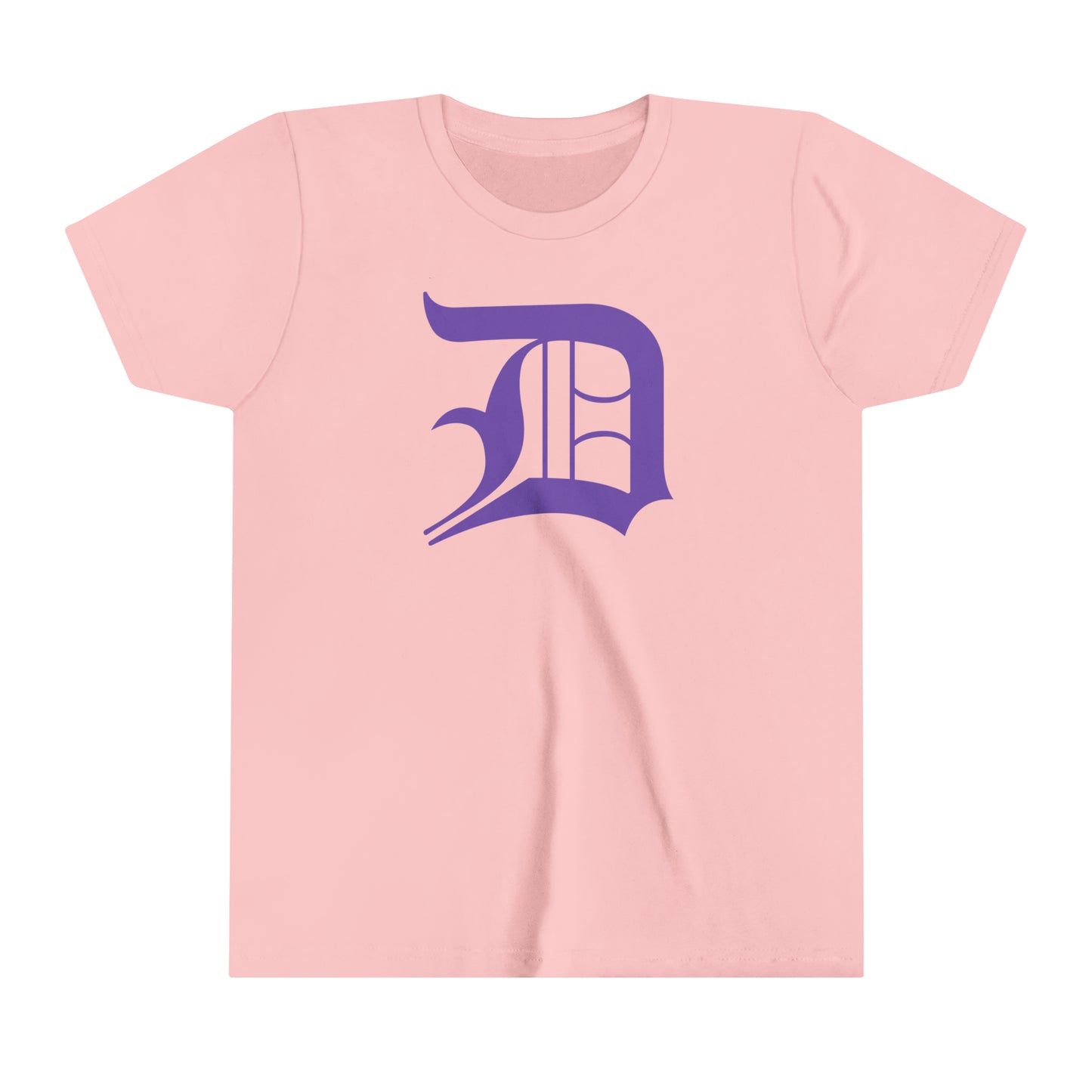 Detroit 'Old English D' T-Shirt (Lake Iris) | Youth Short Sleeve