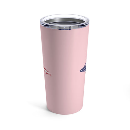 Michigan Upper Peninsula Tumbler (w/ UP USA Flag) | Pale Pink - 20oz