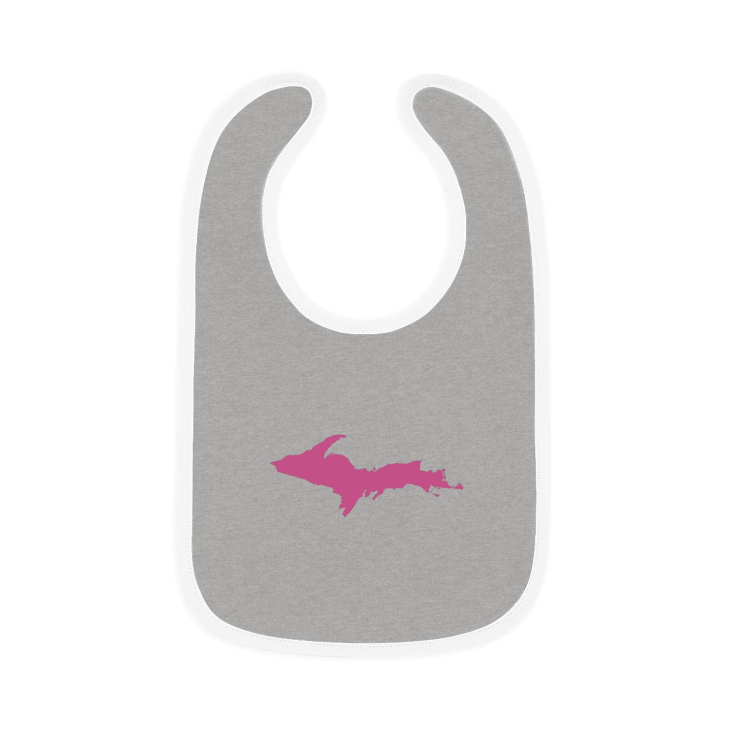 Michigan Upper Peninsula Baby Bib (w/ Pink UP Outline)