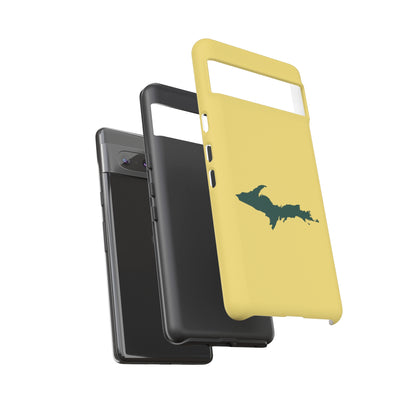 Michigan Upper Peninsula Tough Phone Case (Plum Yellow w/ Green UP Outline) | Samsung & Pixel Android