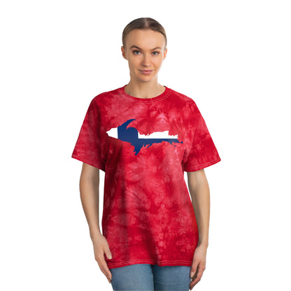 Michigan Upper Peninsula Tie-Dye T-Shirt (w/ UP Finland Flag) | Unisex Crystal