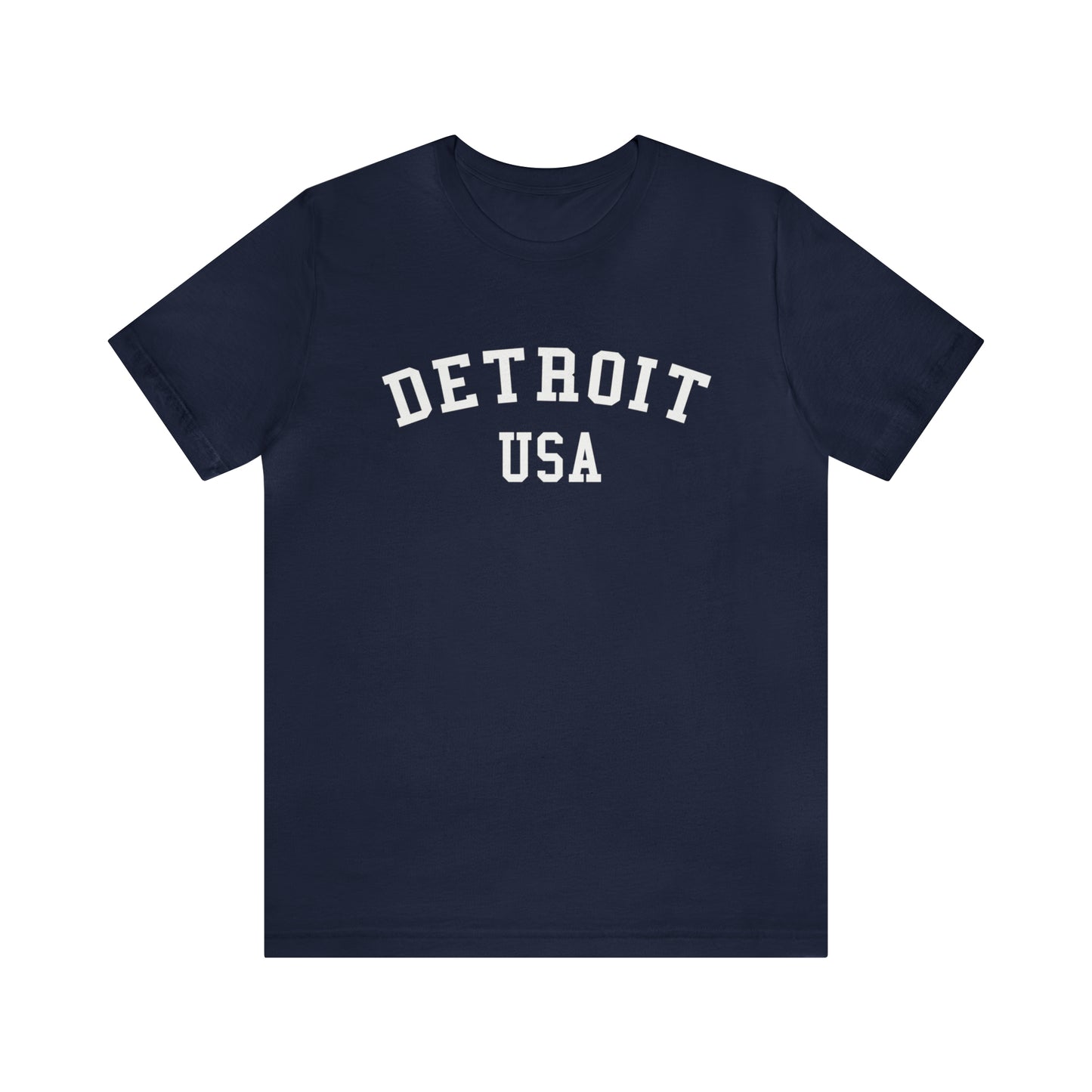 'Detroit USA' T-Shirt (Collegiate Font) | Unisex Standard