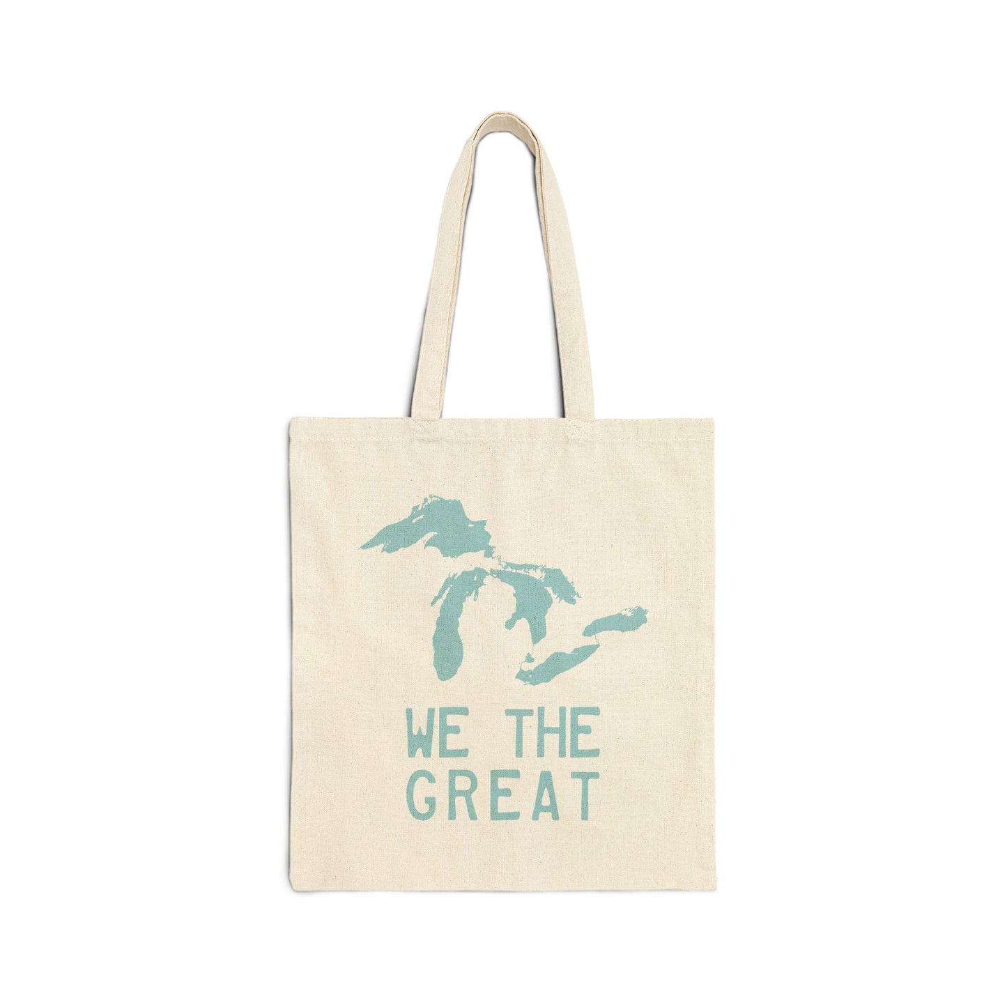 Great Lakes 'We The Great' Light Tote Bag | Caddie Blue