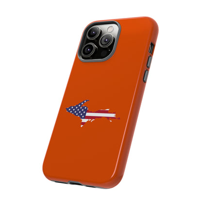 Michigan Upper Peninsula Tough Phone Case (Maple Leaf Orange w/ UP USA Outline) | Apple iPhone