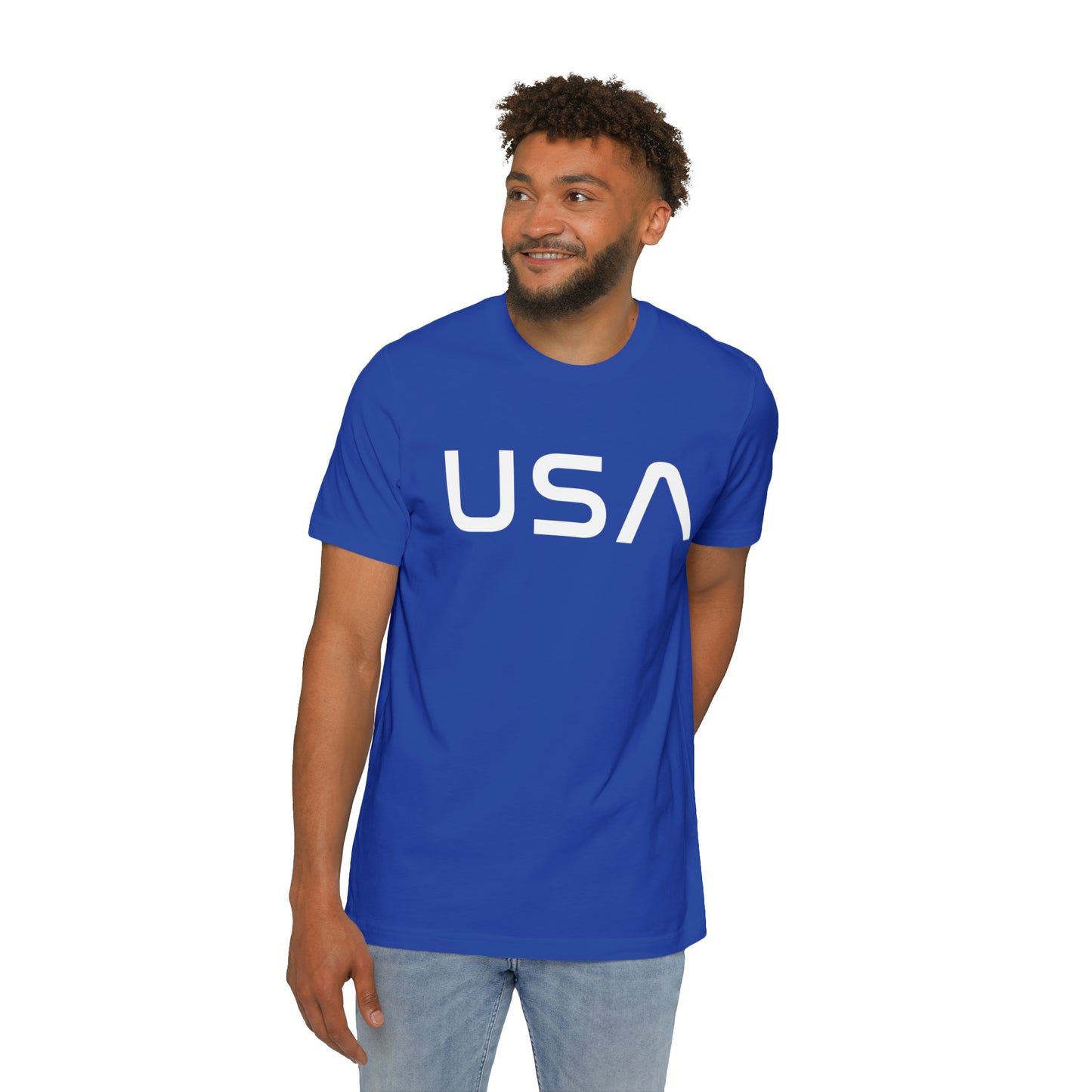 'USA' T-Shirt (Space Agency Font) | Made in USA