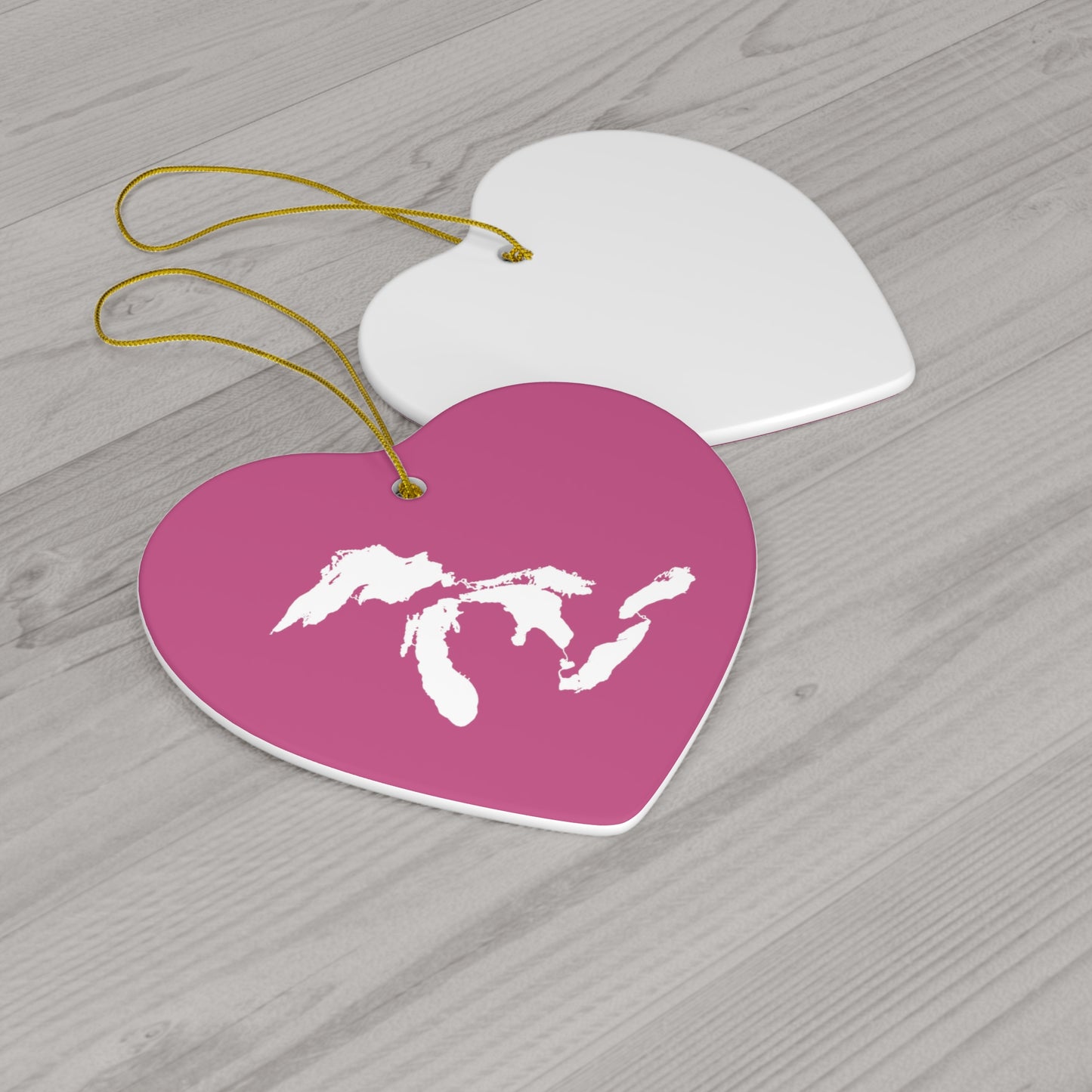 Great Lakes Christmas Ornament (Apple Blossom Pink) | Ceramic