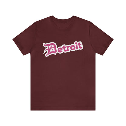 'Detroit' T-Shirt (Apple Blossom Pink w/ Old English 'D') | Unisex Standard