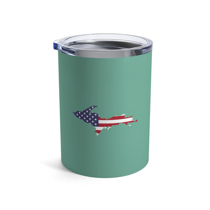 Michigan Upper Peninsula Tumbler (w/ UP USA Flag) | Metallic Mint Green - 10oz