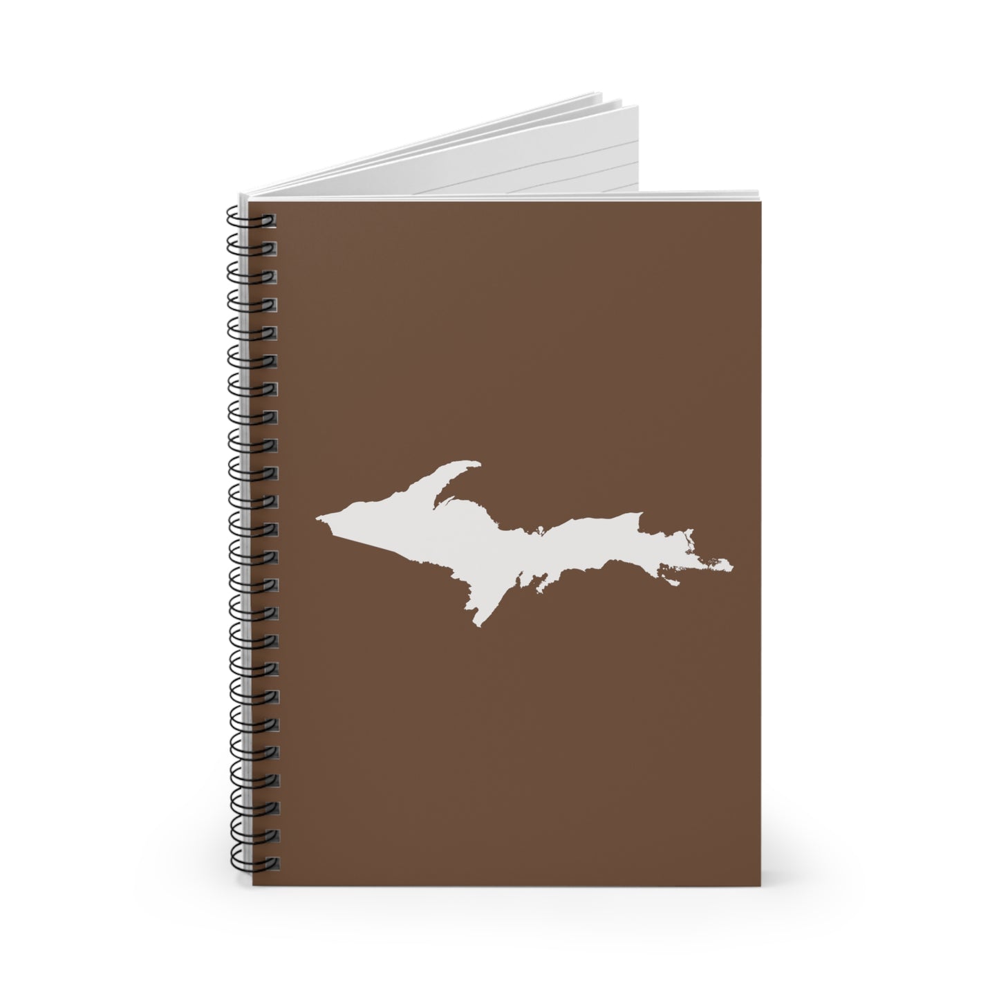 Michigan Upper Peninsula Spiral Notebook (w/ UP Outline) | Coffee Color