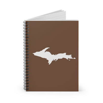 Michigan Upper Peninsula Spiral Notebook (w/ UP Outline) | Coffee Color