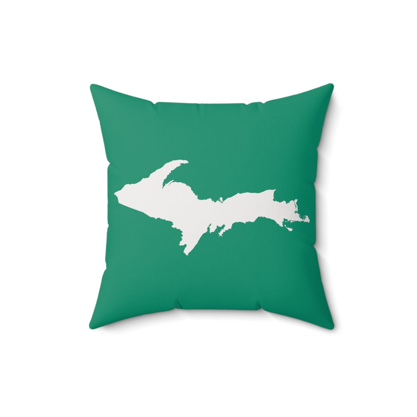 Michigan Upper Peninsula Accent Pillow (w/ UP Outline) | Emerald Green